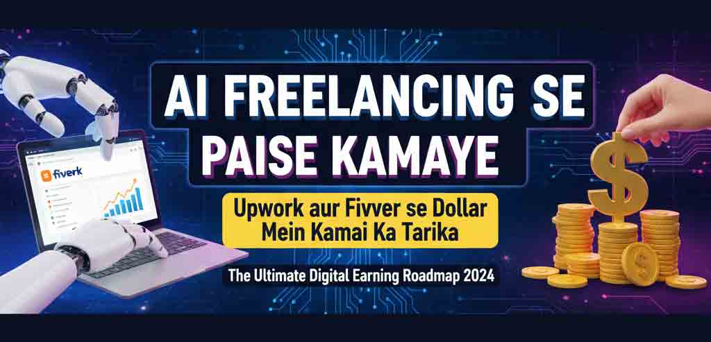 AI Freelancing se Paise Kaise Kamaye complete guide to earning in dollars using AI tools on Upwork and Fiverr.