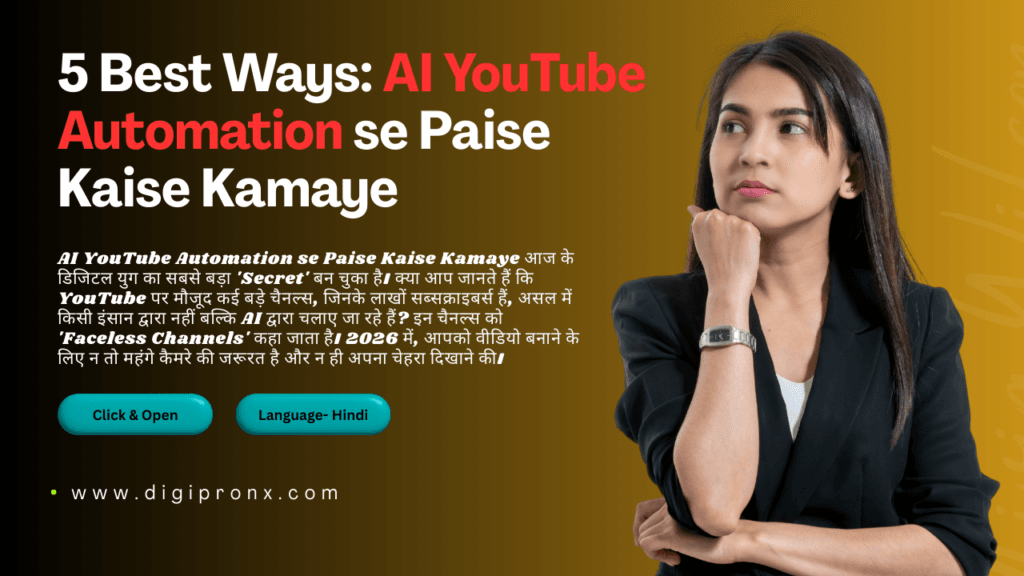 AI YouTube Automation se Paise Kaise Kamaye complete step by step guide to creating faceless channels and earning money with AI video tools.