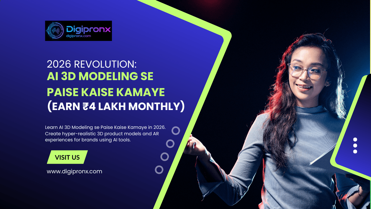2026 Revolution: AI 3D Modeling se Paise Kaise Kamaye (Earn ₹4 Lakh Monthly) guide