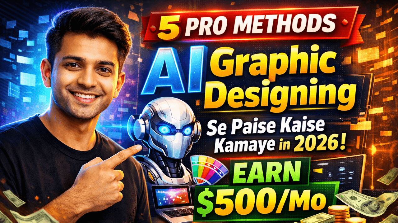 AI graphic designing se paise kaise kamaye in 2026, 5 pro methods thumbnail, earn $500 per month online